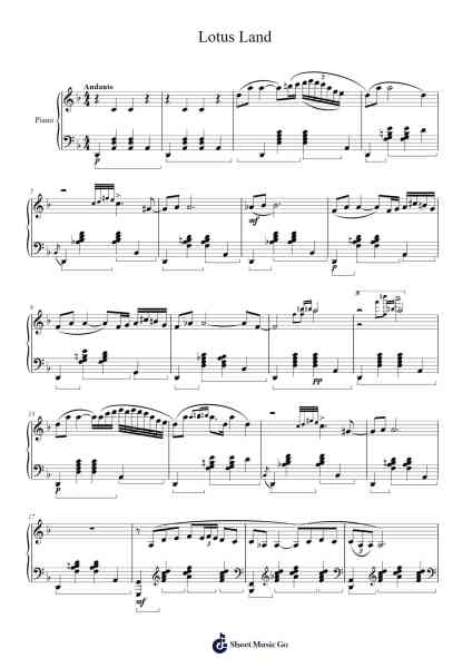 Lotus Land Sheet Music by Cyril Scott-Arr.Alickthodore