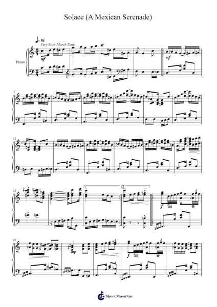 Solace (A Mexican Serenade) Sheet Music by Scott Joplin-Arr.Dwightlitt