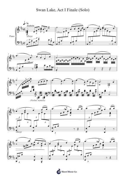Swan Lake, Op. 20, Act I: No. 9 Finale Sheet Music by Pyotr Ilyich Tchaikovsky-Arr.Royps