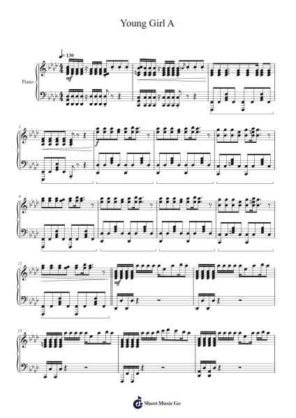 Young Girl A Sheet Music by Siinamota/Kagamine Rin-Arr.Chrislus Edtience