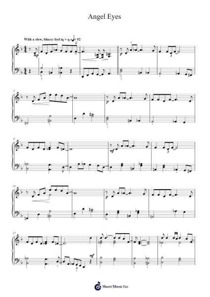 Angel Eyes Sheet Music by Matt Dennis-Arr.Leethey Yvetteroll