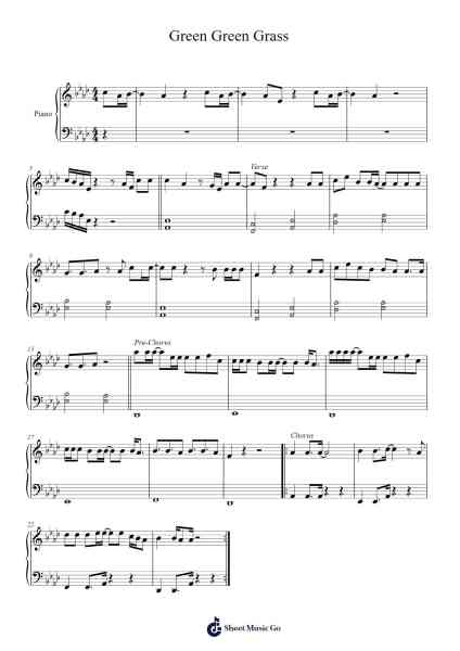 Green Green Grass Sheet Music by George Ezra-Arr.Hilltim Moobright