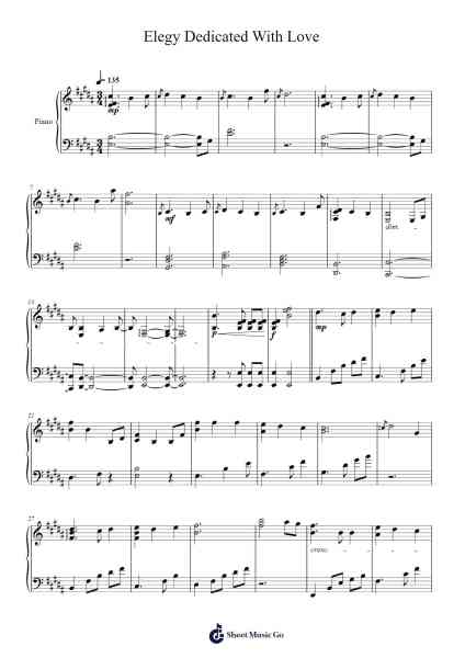 Elegy Dedicated With Love Sheet Music by Ophelia-Arr.Wattle