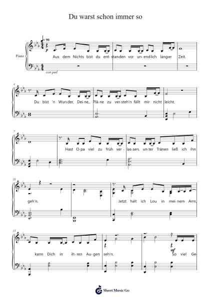 Du warst schon immer so Sheet Music by LEA-Arr.Colhill Crichjo