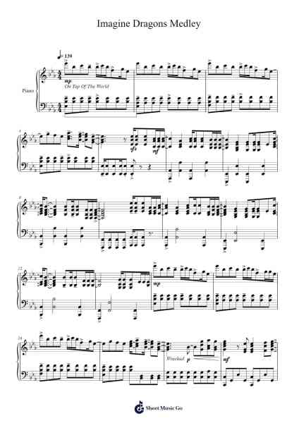 Imagine Dragons Medley Sheet Music by Imagine Dragons-Arr.Boycehe