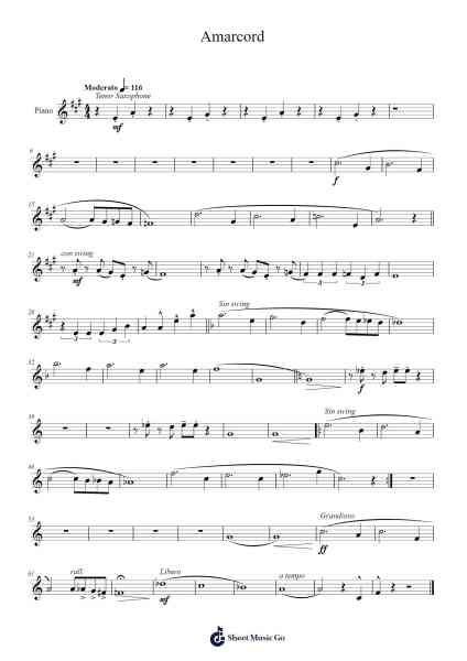 Amarcord Sheet Music by Nino Rota-Arr.Wyli