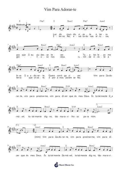 Vim Para Adorar-te Sheet Music by Tim Hughes-Arr.Joypoe Willze