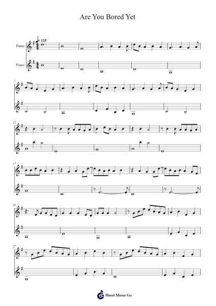 Are You Bored Yet Sheet Music by Wallows-Arr.Hoonell Norusk