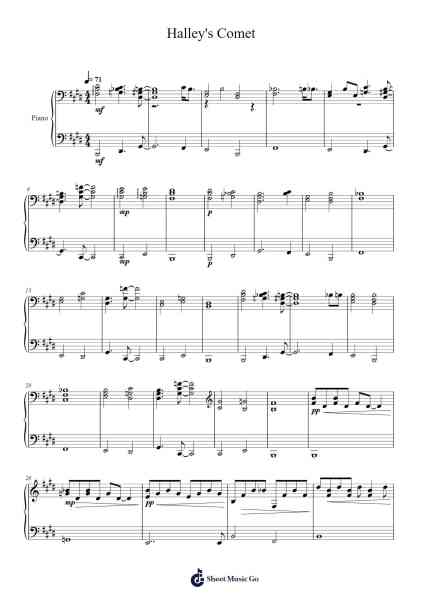 Halley's Comet Notas de música por Billie Eilish-Arr.Conboyle