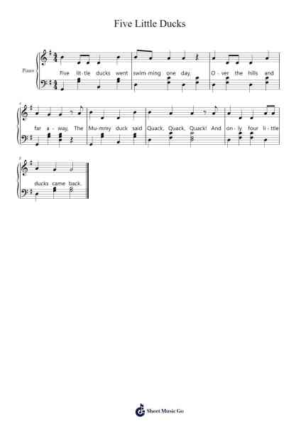 Five Little Ducks Sheet Music by Traditional-Arr.Phoelen