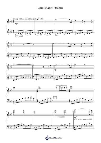 One Man's Dream Sheet Music by Yanni-Arr.Temvogt Roblome