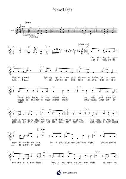 New Light Musica per pianoforte di John Mayer - Arr.Alsriah