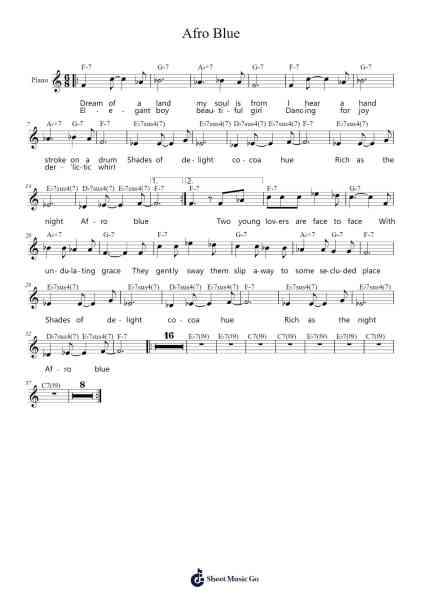 Afro Blue Sheet Music by Mongo Santamaria-Arr.Agsean