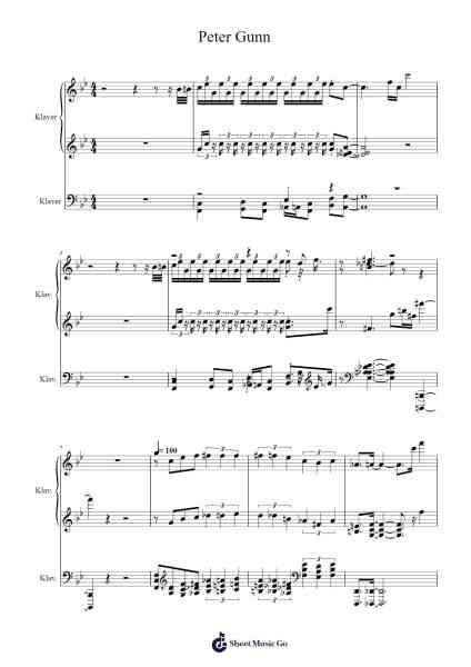 Peter Gunn Sheet Music by -Arr.Bowmag