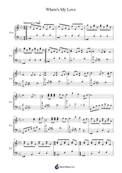 Where's My Love Notas de música por SYML-Arr.Fasthue