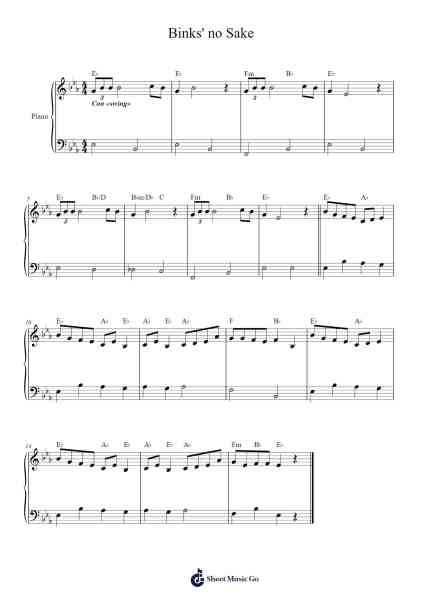 Binks' no Sake Sheet Music by Kohei Tanaka-Arr.Wildmy