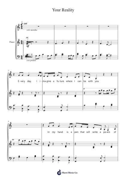 Your Reality Sheet Music by Dan Salvato-Arr.Bardtrid