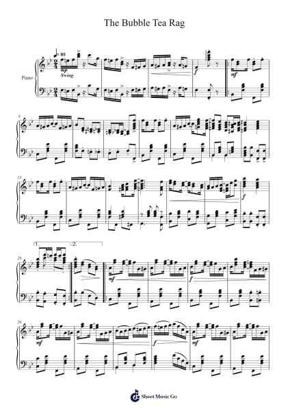 The Bubble Tea Rag Sheet Music by Benjamin Hernandez-Arr.Humeleen Bachnat
