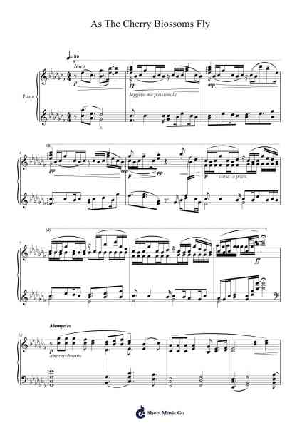 As The Cherry Blossoms Fly Sheet Music by iwishedforit-Arr.Childdy Whitkin