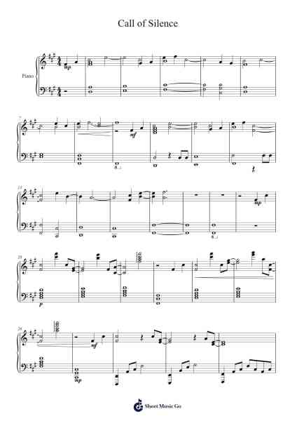 Call of Silence Sheet Music by Hiroyuki Sawano-Arr.Brownegill Orbel