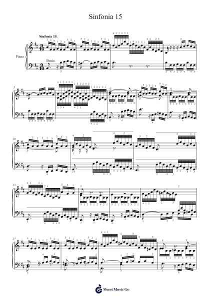 Sinfonia No. 15 in B Minor, BWV 801 Sheet Music by Johann Sebastian Bach-Arr.Jonqy Keyreed