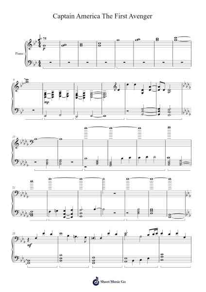 Captain America The First Avenger 乐谱由 Allan Silvestri - 编曲 Woolfleen Juskirk