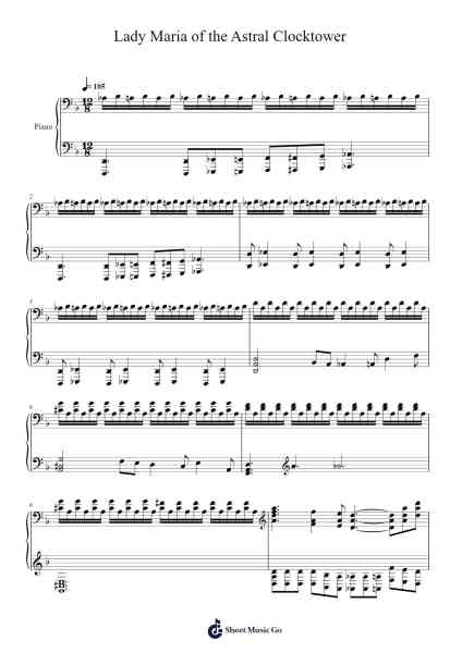 Lady Maria of the Astral Clocktower Sheet Music by Yuka Kitamura-Arr.Steyule Lanceac