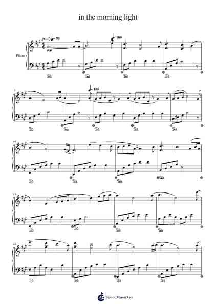 in the morning light Sheet Music by Yanni-Arr.Blouis