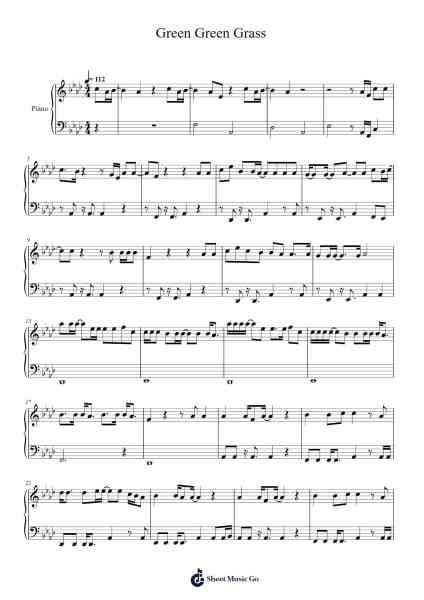 Green Green Grass Sheet Music by George Ezra-Arr.Kepnia Lilbohm