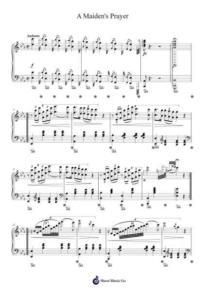 A Maiden's Prayer Sheet Music by Tekla Bądarzewska-Baranowska-Arr.Vogtyves