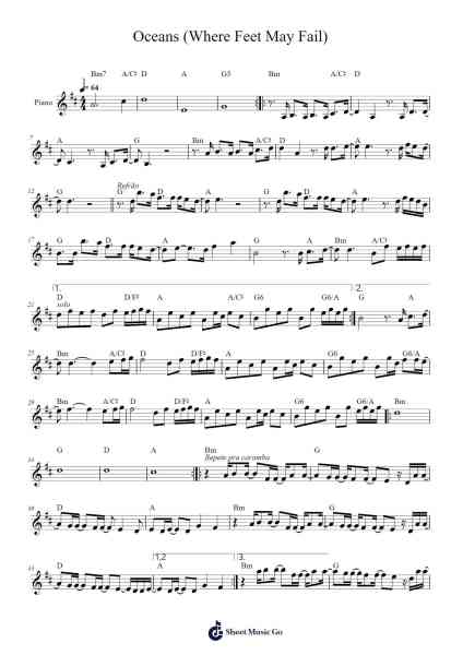 Oceans (Where Feet May Fail) Sheet Music by Hillsong United-Arr.Stilling