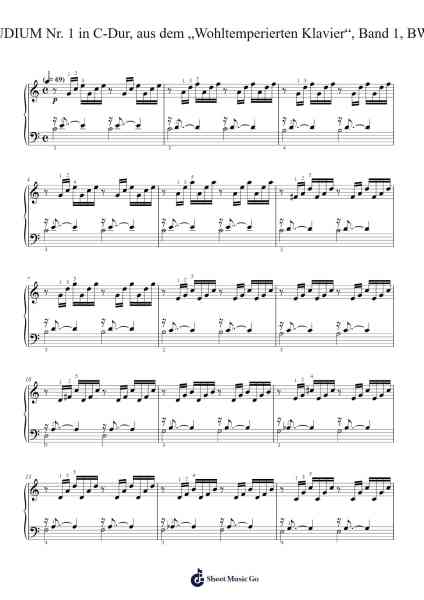 Prelude No. 1 in C Major, BWV 846 Sheet Music by Johann Sebastian Bach-Arr.Hoywoolf Lindses