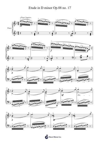 Etude in D minor Op.88 no. 17 Sheet Music by Hermann Berens-Arr.Dukegan Leighfaithe