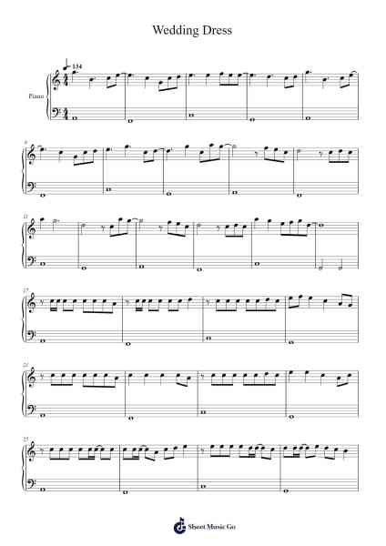 Wedding Dress Sheet Music by Taeyang-Arr.Leamorse Tayh