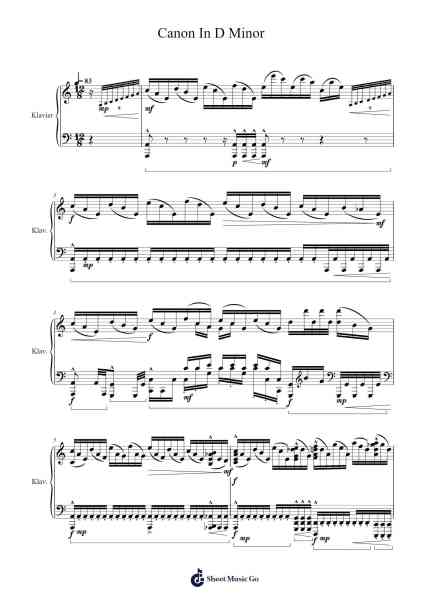 Canon in D Minor Sheet Music by Two Steps From Hell-Arr.Vingai Parryl