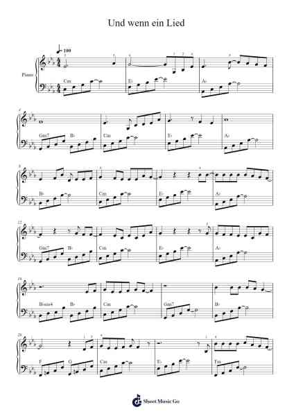 Und wenn ein Lied 樂譜由 Xavier Naidoo - 編曲 Hudcie Rhoclark