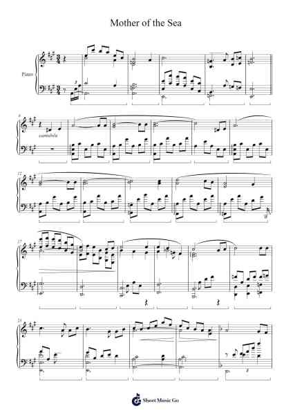 Mother of the Sea Sheet Music by Joe Hisaishi-Arr.Youngvian