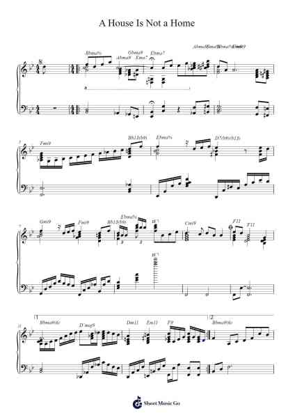 A House Is Not a Home Sheet Music by Burt Bacharach-Arr.Sailshead Verborn