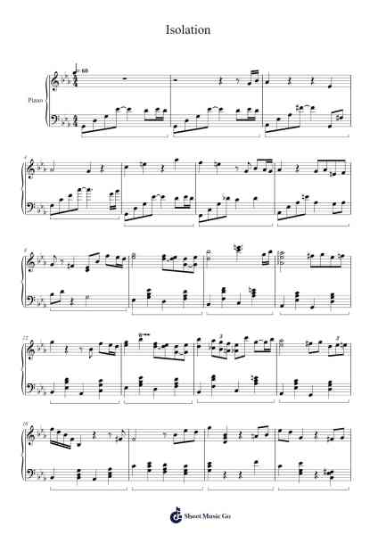 Isolation Sheet Music by Tony Gu-Arr.Toutfey