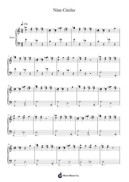 Nine Circles Sheet Music by NK (NightKilla)-Arr.Regwill Nalome