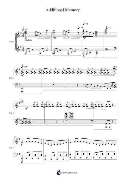 Additional Memory Sheet Music by Jin (Shizen no Teki-P)/Hatsune Miku-Arr.Kylejy Burrene