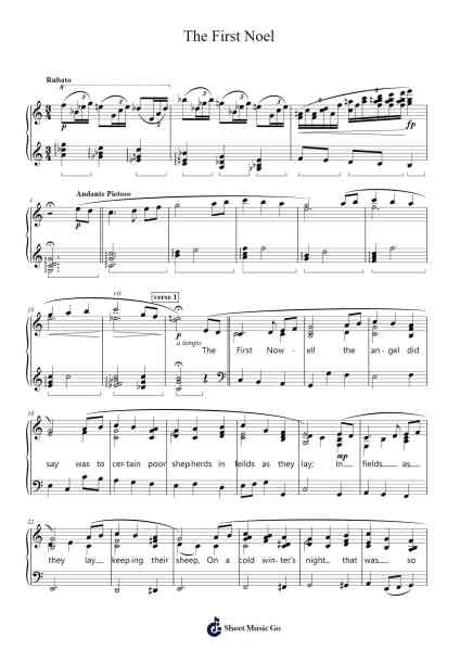 The First Noel Sheet Music by Traditional-Arr.Noelje
