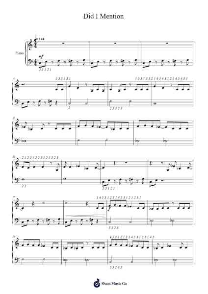Did I Mention Sheet Music by Jeff Lewis/Mitchell Hope-Arr.Beerthune