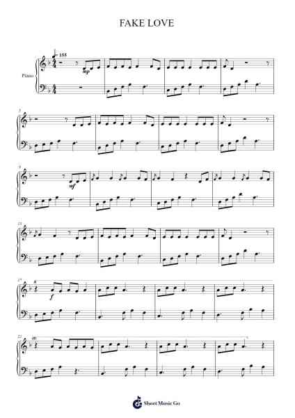 FAKE LOVE Sheet Music by BTS-Arr.Wilbeth