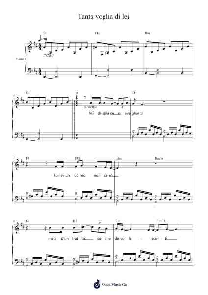 Tanta voglia di lei Sheet Music by Pooh-Arr.Gaildie Tedn