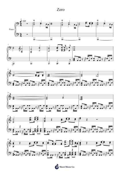 Zero Sheet Music by Keiki Kobayashi-Arr.Gemruth Montlyn