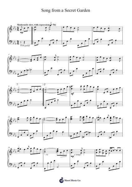 Song from a Secret Garden Sheet Music by Secret Garden-Arr.Huttwer Sampland