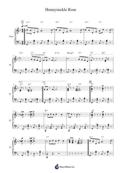 Honeysuckle Rose Notenblatt von Fats Waller-Arr.Ruthives Sibylxy