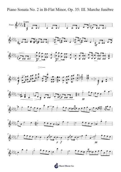Piano Sonata No. 2 in B-Flat Minor, Op. 35: III. Marche funèbre Sheet Music by Frédéric Chopin-Arr.Corsay Parhys