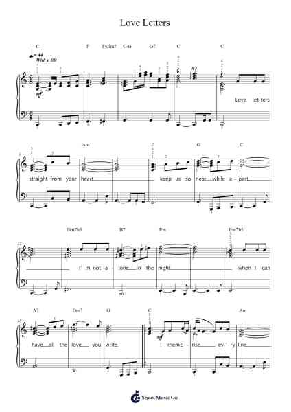 Love Letters Musica per pianoforte di Diana Krall/Elvis Presley/Ketty Lester - Arr.Osworth Gosca
